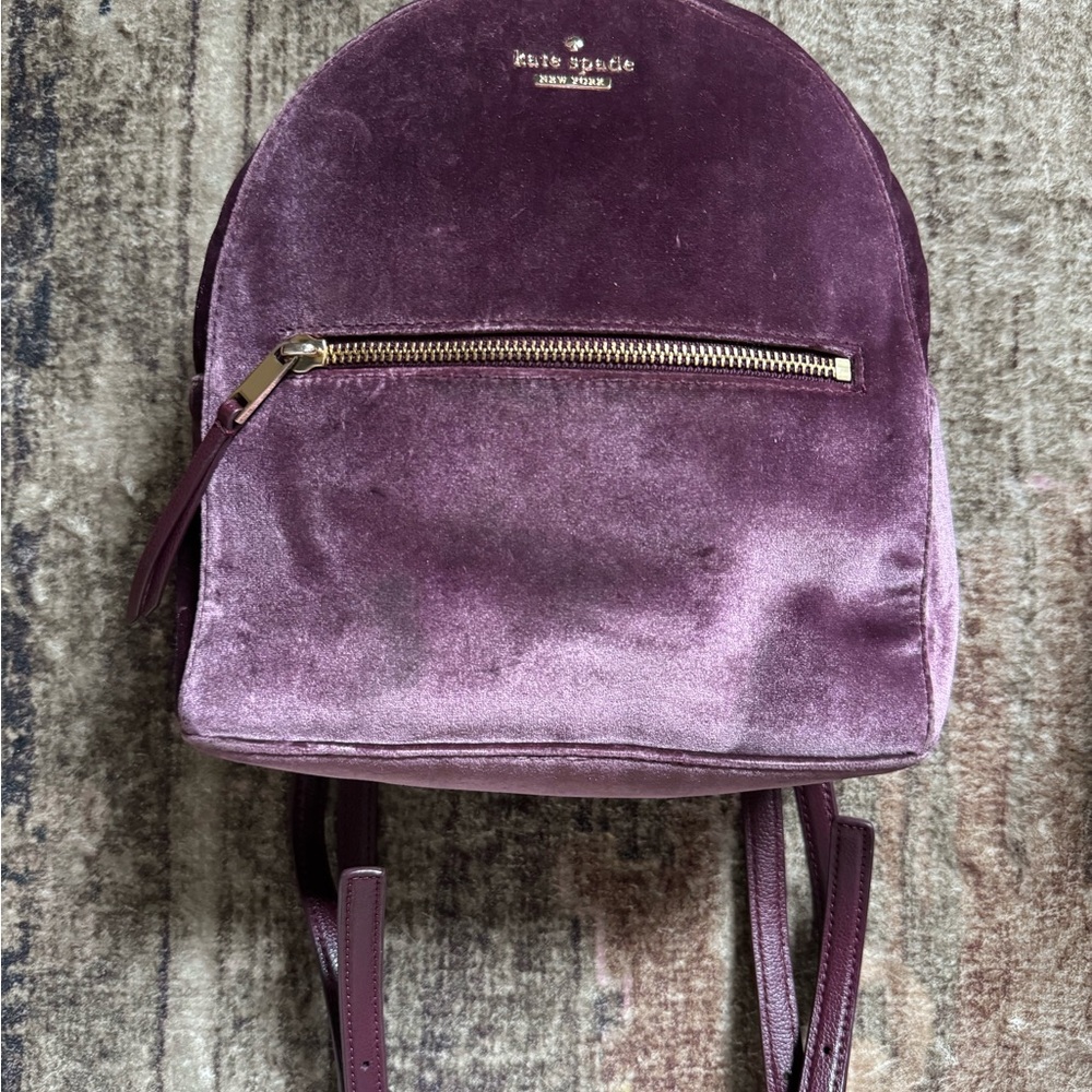 Kate Spade Plum Velvet Backpack